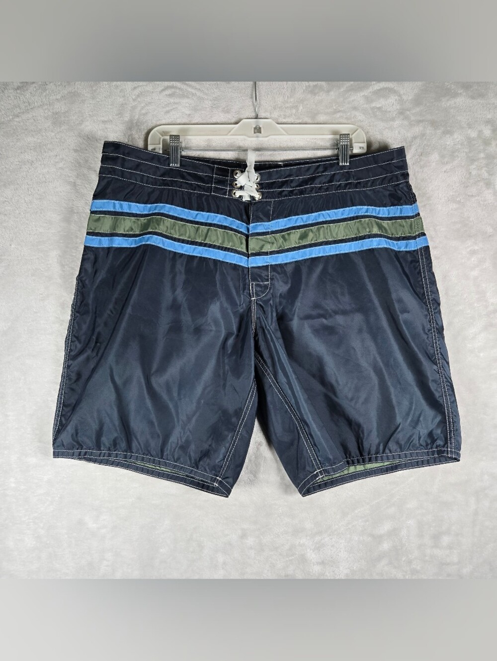 Birdwell Beach Britches Swim Trunks Mens Size 39 Navy Blue Board Shorts USA 9”